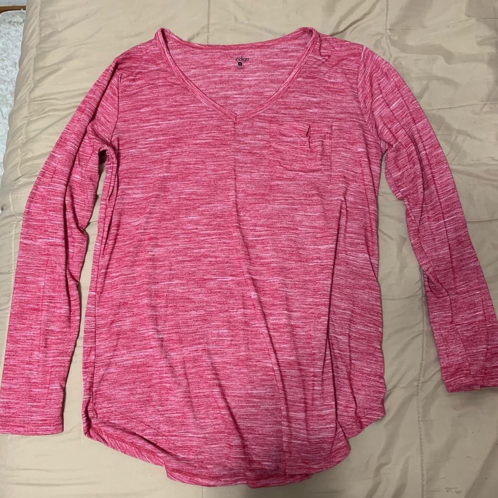 Indigo red/pink marled long sleeve